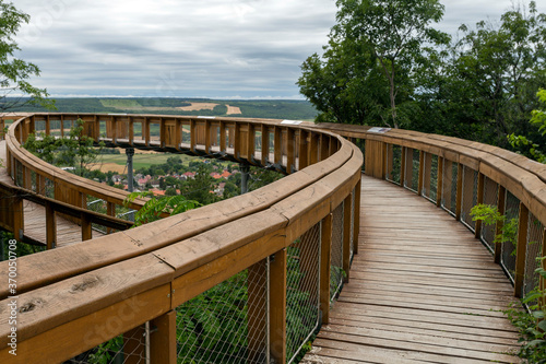 Fotografie, Obraz Lookout deck on the Mount of Saint Martin near Pannonhalma