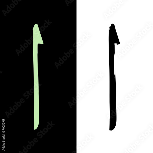 Elif (Alif) Letter Arabic Calligraphy Vector.