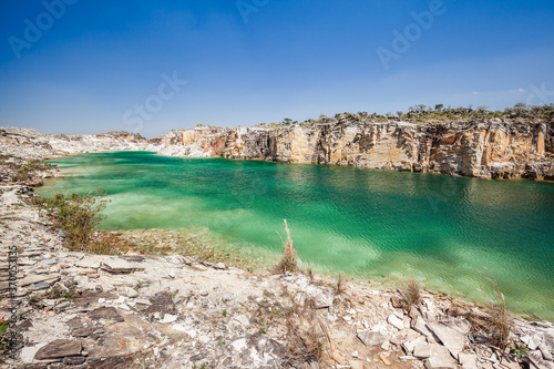 Blue Lagoon Quarry at Serra da Canastra National Park - Minas Gerais - Brazil photo