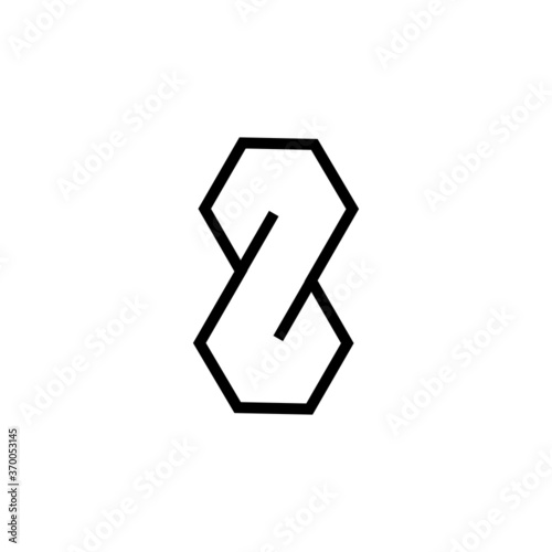 Number two logo templates. Black and white graphic number one logo templates, corporate identity. vector