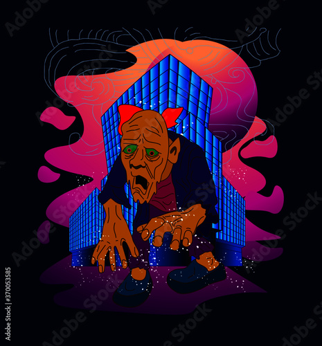 zombie illustration design for sukajan is mean japan traditional cloth or t-shirt with digital hand drawn Embroidery Men T-shirts Summer Casual Short Sleeve Hip Hop T Shirt Streetwear
