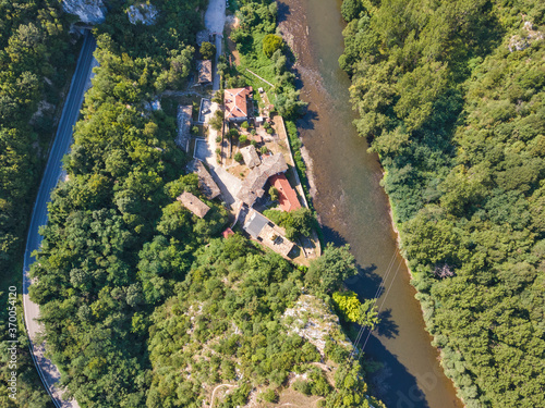 Aerial view of Cherepish Monastery, Bulgaria photo