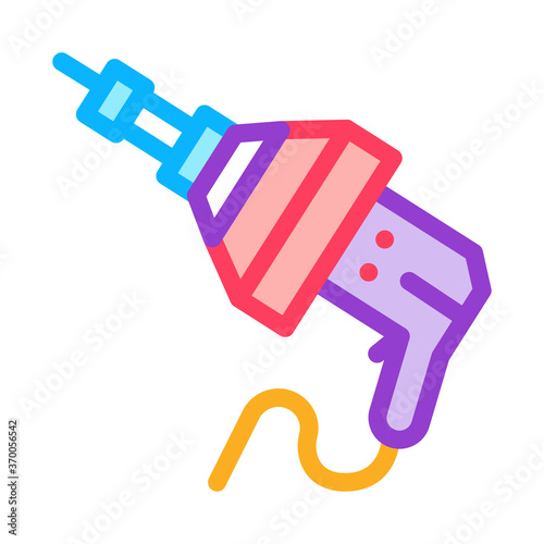 drain cleaning electric tool icon vector. drain cleaning electric tool sign. color symbol illustration