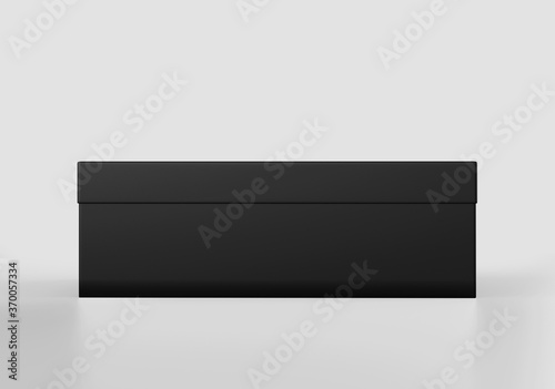 Wallpaper Mural Black Square Box Mockup, Dark Shoe Box packaging container, 3d Rendering isolated on light background Torontodigital.ca