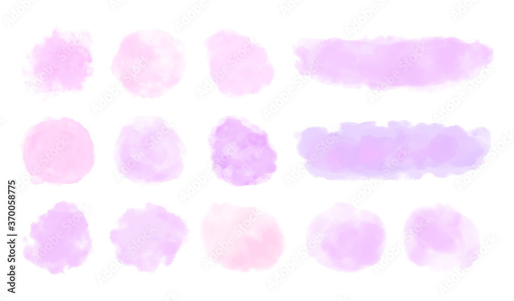 Fototapeta premium Pink Watercolor Background Illustration Set