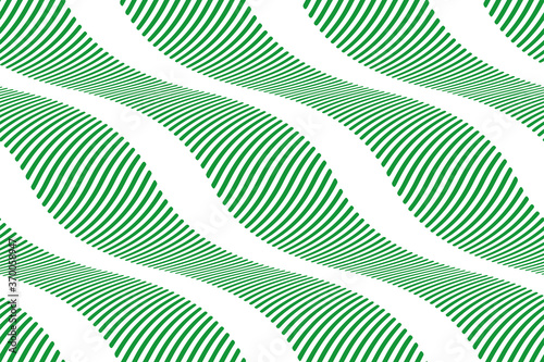 Full Seamless Background with waves lines Vector. Green texture with vertical wave lines. Vertical lines design for fashion and decor fabric print. © MSK Design