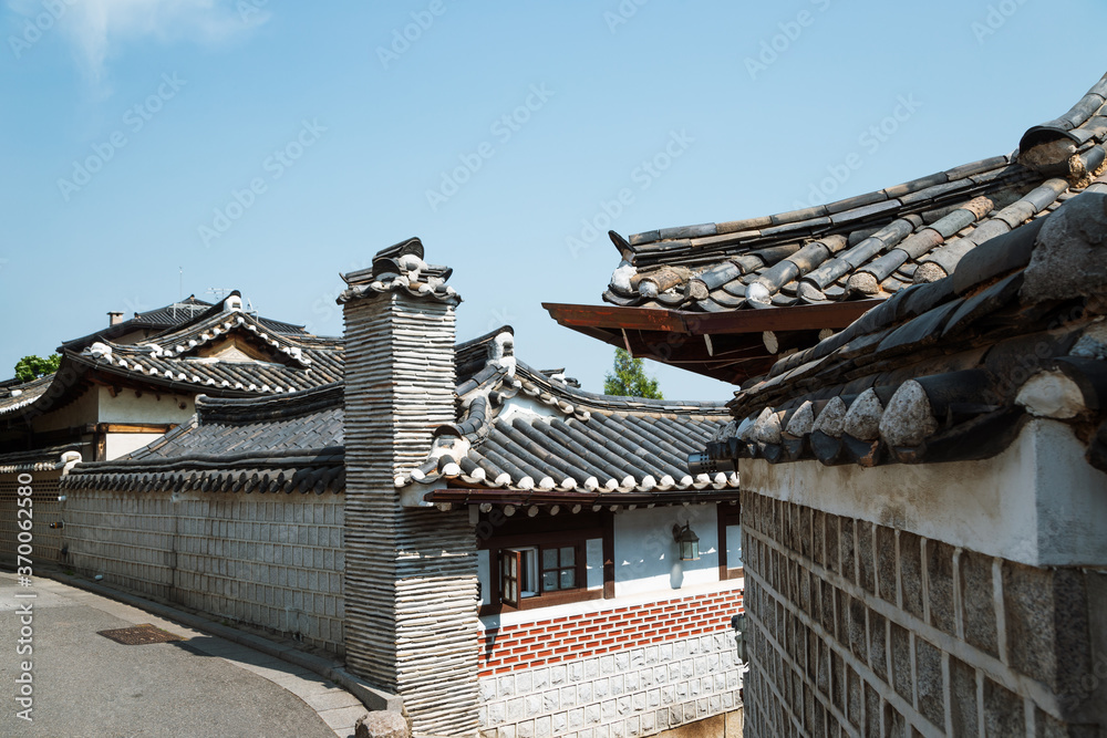 Bukchon Hanok Village, Korean traditional houses in Seoul, Korea Stock ...