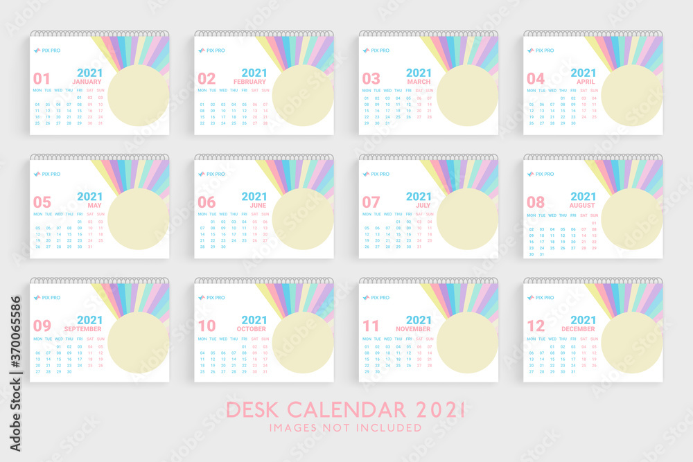 Calendar 2021 template premium vector