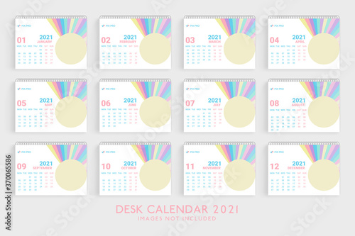 Calendar 2021 template premium vector