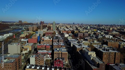 Aerial Pan of the Bronx and Yankee Stadium