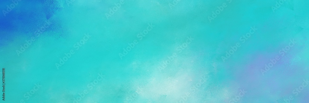 beautiful medium turquoise, sky blue and powder blue colored vintage abstract painted background with space for text or image. can be used as postcard or poster