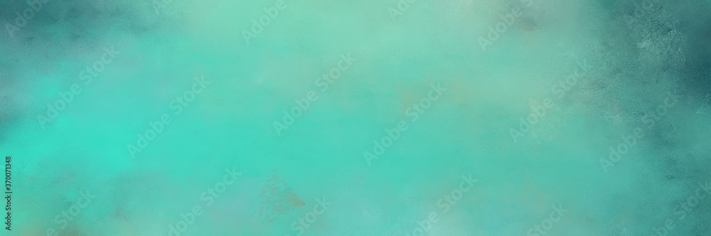 beautiful old color brushed vintage texture with medium aqua marine and teal blue colors. distressed old textured background with space for text or image. can be used as header or banner