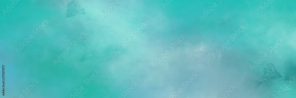 amazing vintage abstract painted background with medium aqua marine and medium turquoise colors and space for text or image. can be used as horizontal background graphic