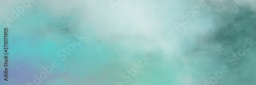 awesome abstract painting background graphic with medium aqua marine, powder blue and teal blue colors and space for text or image. can be used as horizontal header or banner orientation