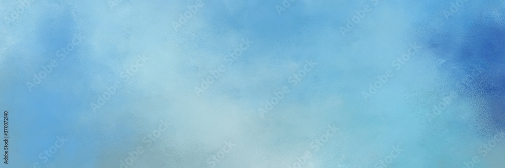 decorative vintage abstract painted background with sky blue, light blue and steel blue colors and space for text or image. can be used as horizontal header or banner orientation