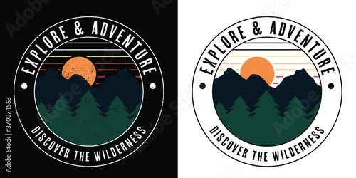 Vector Mountain Badge Logo - Great for t-shirts, patches, hats, social media, etc. Illustrator, eps, & JPEG file formats available