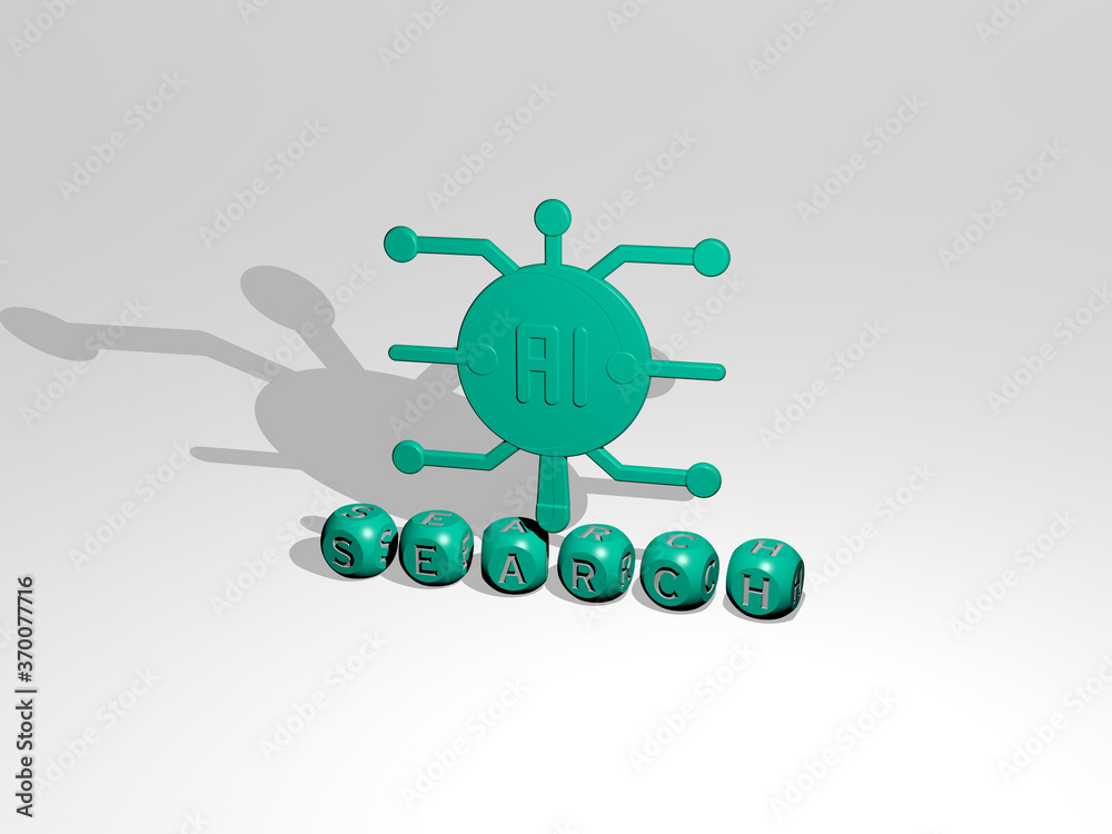3D illustration of search graphics and text made by metallic dice letters for the related meanings of the concept and presentations. icon and business 3D illustration of search graphics and text made by metallic dice letters for the related meanings of the concept and presentations. icon and business