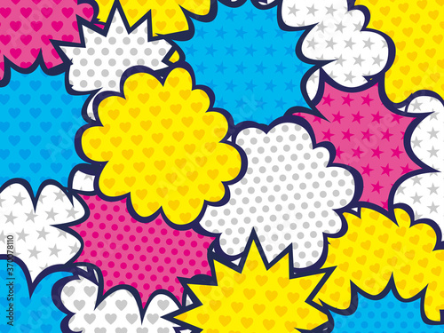 カラフルな吹き出し柄の背景素材