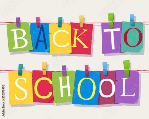 "Back to School" attached with hairpins