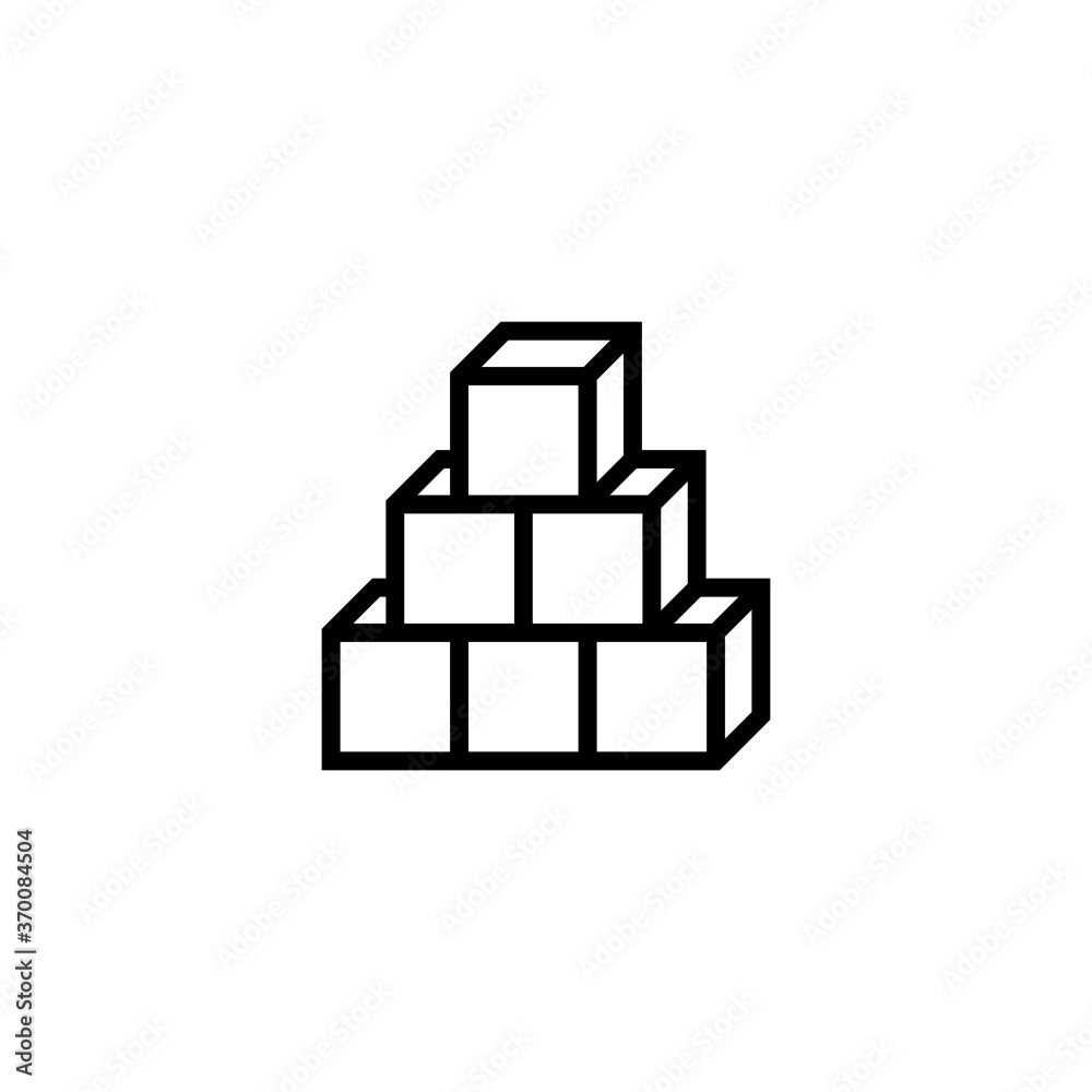 Sugar icon in black line style icon, style isolated on white background Sugar icon in black line style icon, style isolated on white background