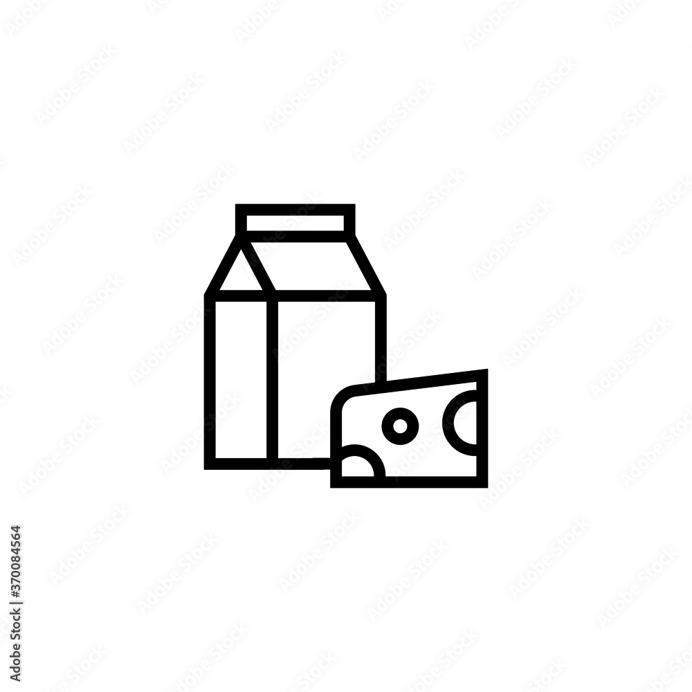 Dairy product in black line style icon, style isolated on white background Dairy product in black line style icon, style isolated on white background