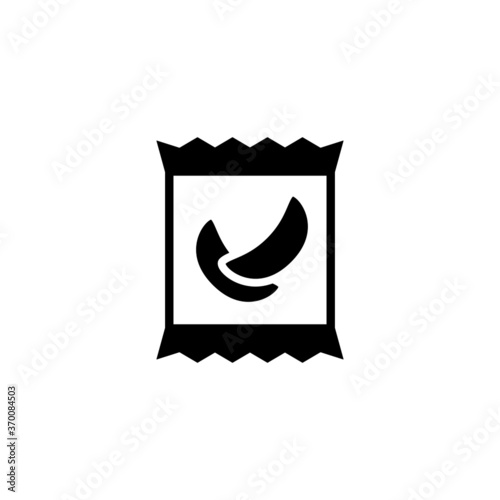 Snacks icon in black flat glyph, filled style isolated on white background
