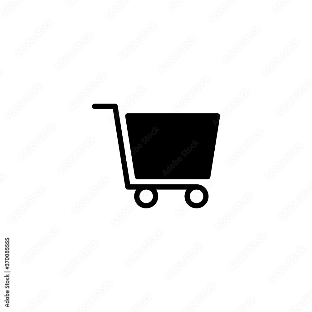 Grocery shopping cart icon in black flat glyph, filled style isolated on white background Grocery shopping cart icon in black flat glyph, filled style isolated on white background