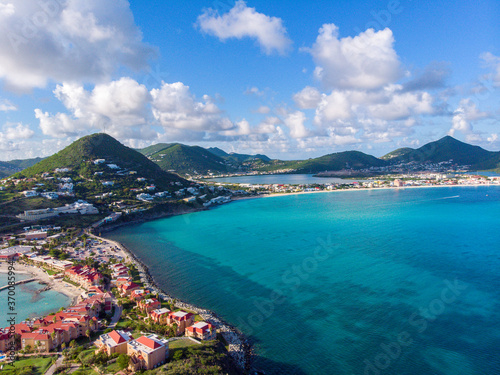  Aerial view of the caribbean island of St. Maarten . © Multiverse
