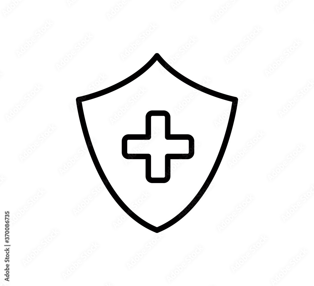 Medical shield icon vector logo design template Medical shield icon vector logo design template