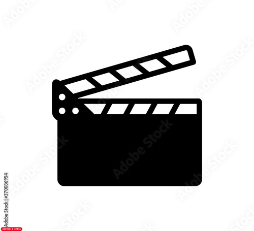 Clapper board icon vector logo design template