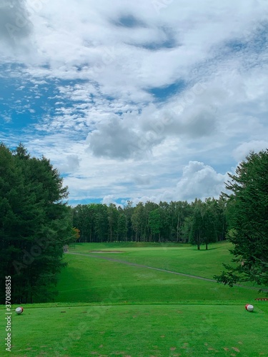 Fototapeta Naklejka Na Ścianę i Meble -  golf course with blue sky