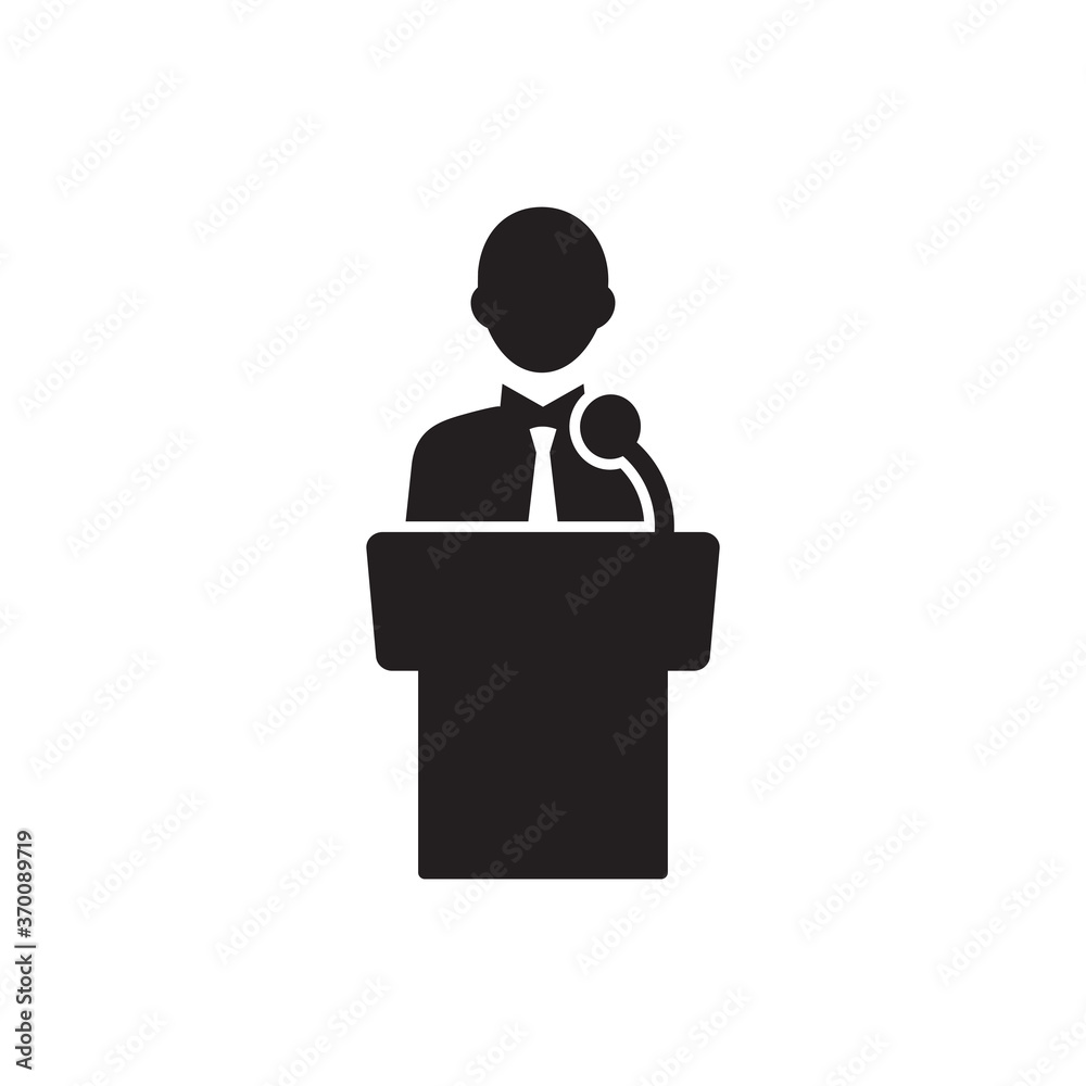 Lecture presentation icon black vector illustration Lecture presentation icon black vector illustration