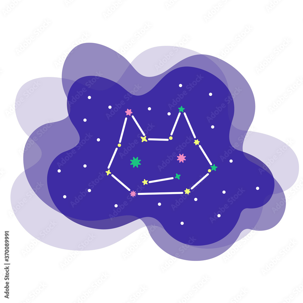 宇宙の背景に猫の形の星座のイラスト Stock Vector Adobe Stock