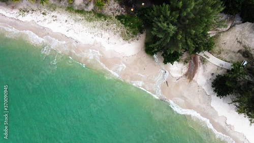 4k real time top down aerial footage of ocean's wave at Telaga Harbour and Marina, Langkawi. Footage shot on drone