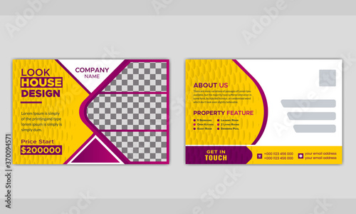Multi purpose real estate postcard or EDDM postcard template layout.