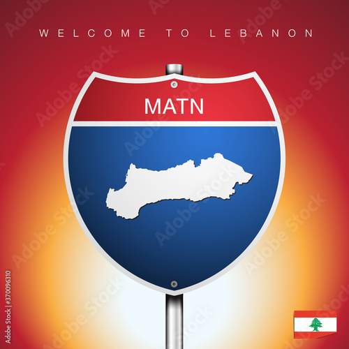The City label and map of LEBANON In American Signs Style photo