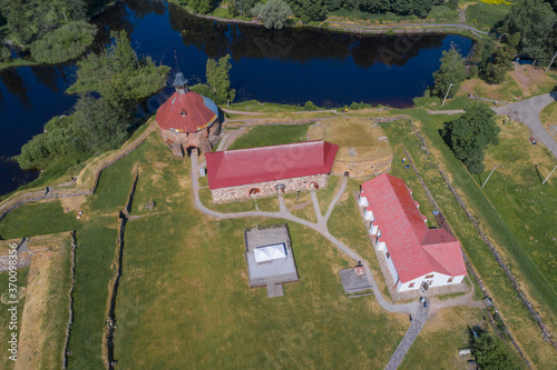 Above the old fortress Korela (Kexholm) on a sunny June day. Priozersk, Russia photo