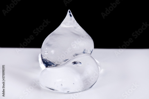Transparent bubble gel on a black background