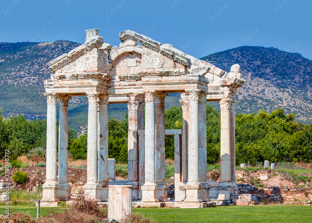 Famous Tetrapylon Gate in Aphrodisias -  Aydin , Turkey