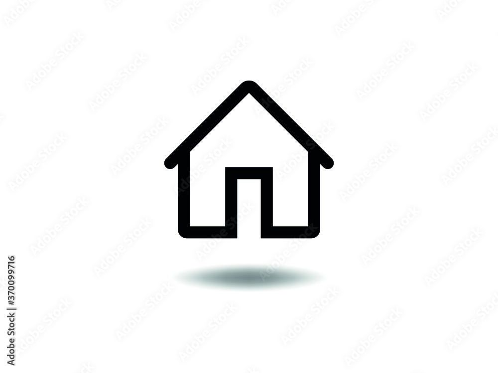 Home Icon Vector illustration. Perfect House symbol. real estate sign, emblem isolated on white background with shadow, Flat style for graphic and web design, logo. EPS10 black pictogram. Home Icon Vector illustration. Perfect House symbol. real estate sign, emblem isolated on white background with shadow, Flat style for graphic and web design, logo. EPS10 black pictogram.