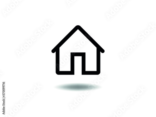 Home Icon Vector illustration. Perfect House symbol. real estate sign, emblem isolated on white background with shadow, Flat style for graphic and web design, logo. EPS10 black pictogram.