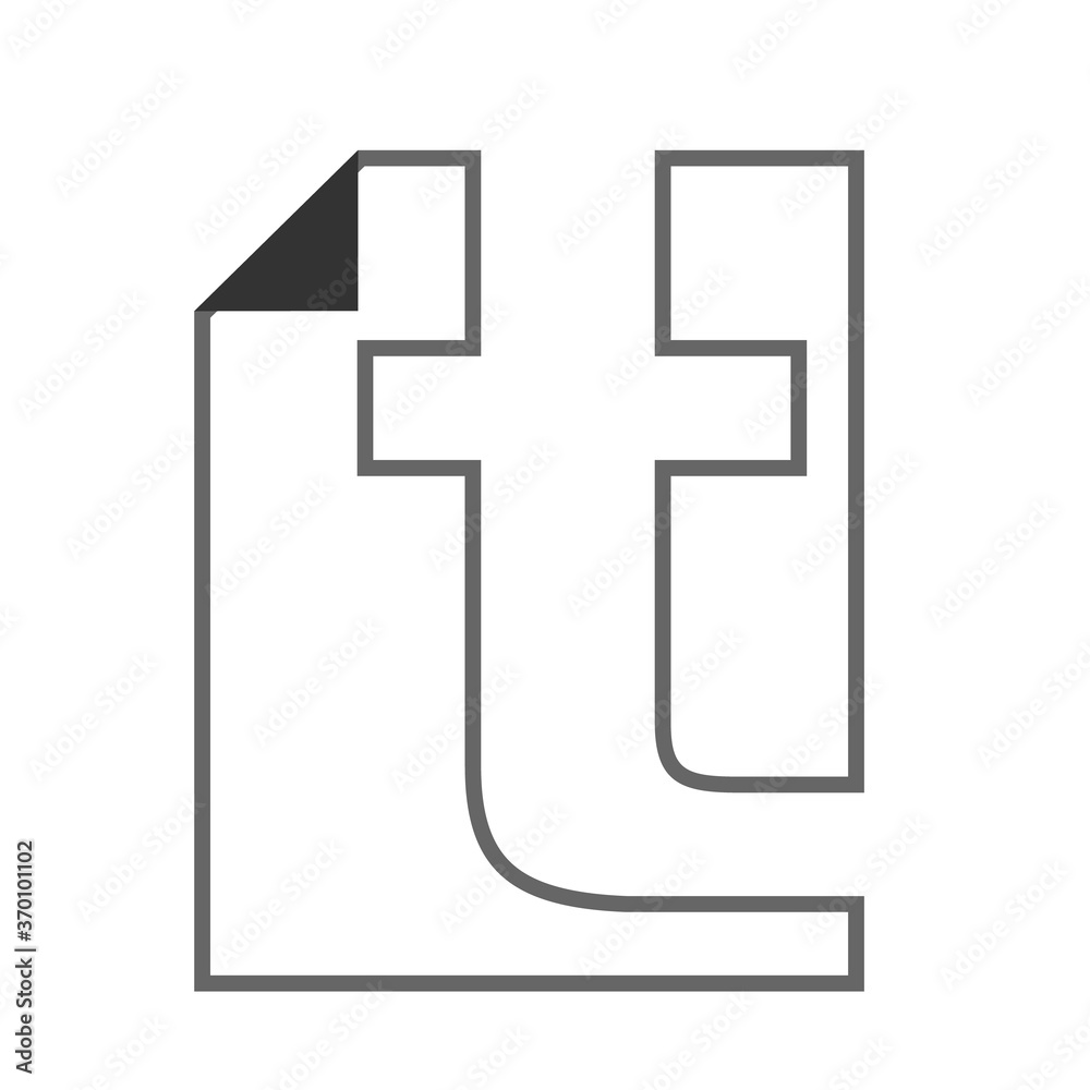 Obraz premium T initial Letter logo design with document symbol icon vector graphic concept illustrations