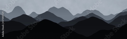 design hills slopes in the time when everyone sleeps digital art backdrop illustration
