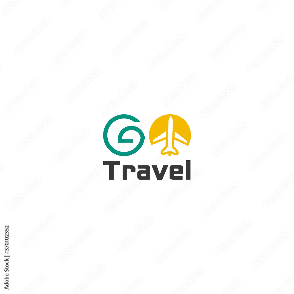 Go travel agency logo design vector template