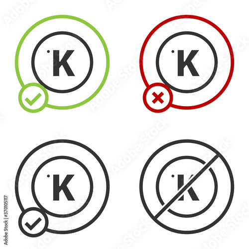 Free Download Black Kelvin icon isolated on white background. Circle button. Vector. - GFXLoad