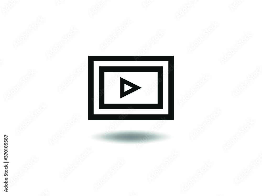 Video camera Icon Vector illustration. Video play symbol. cinema sign, emblem isolated on white background with shadow, Flat style for graphic and web design, logo. EPS10 black pictogram. Video camera Icon Vector illustration. Video play symbol. cinema sign, emblem isolated on white background with shadow, Flat style for graphic and web design, logo. EPS10 black pictogram.