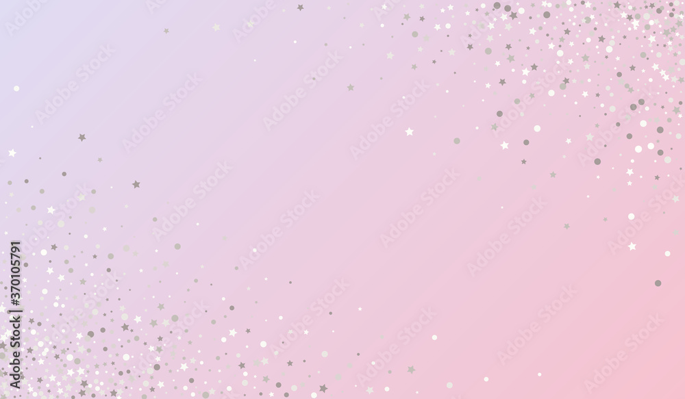 Silver Polka Art Pink Background. Paper Glow 