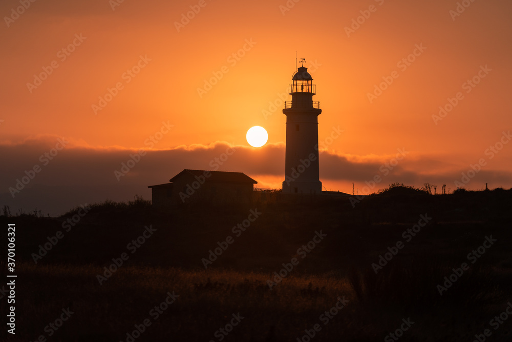 Beautiful view over Paphos Lighthouse, Paphos, Cyprus, Europe. One of the top tourist attractions in Paphos and Cyprus.