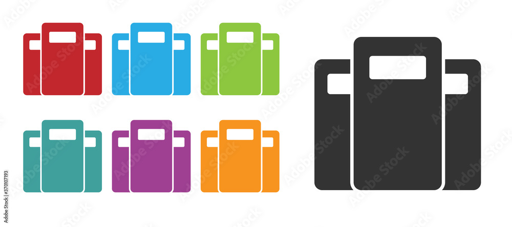 Black Police assault shield icon isolated on white background. Set icons colorful. Vector. Black Police assault shield icon isolated on white background. Set icons colorful. Vector.