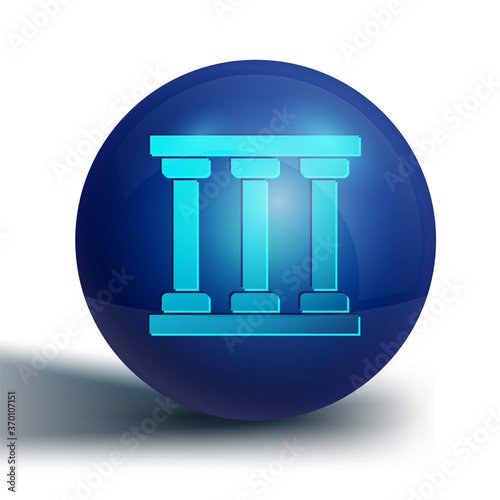 Blue Prison window icon isolated on white background. Blue circle button. Vector.